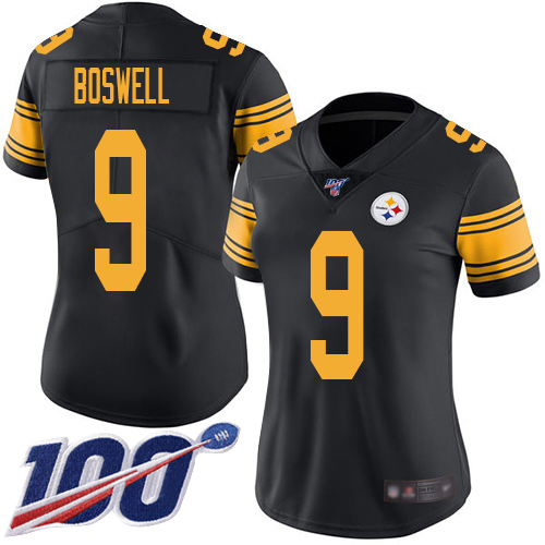 Women Pittsburgh Steelers Football 9 Limited Black Chris Boswell 100th Season Rush Vapor Untouchable Nike NFL Jersey